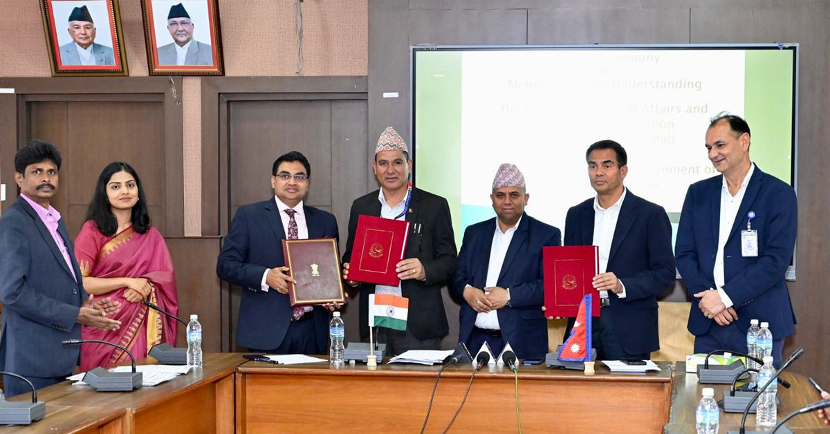 भारत सरकारको सहयोगमा १० विकास परियोजनाको समझदारीपत्रमा हस्ताक्षर