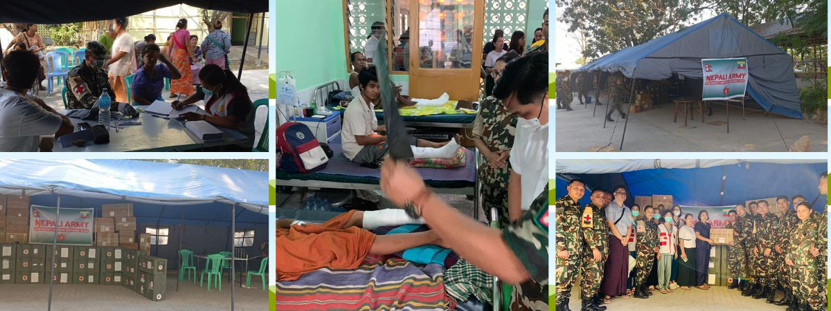 म्यानमारका भूकम्प पीडितलाई नेपाली सेनाको उपचार