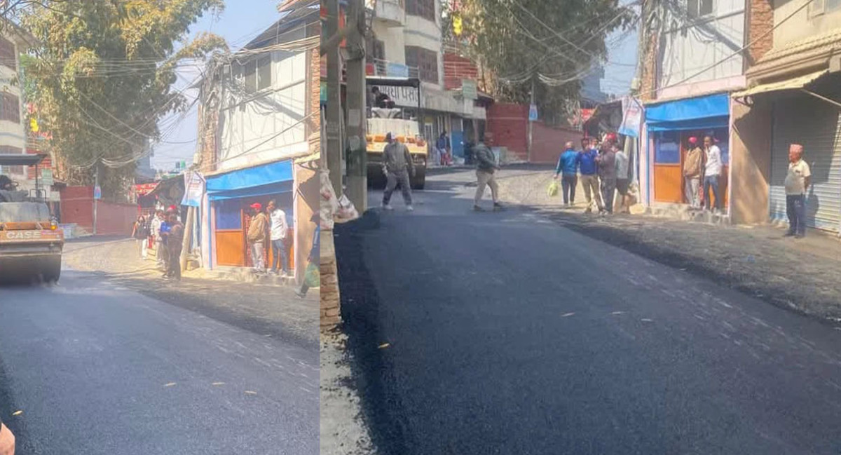 बुढानीलकण्ठको खरिबोट चुनिखेल सडक कालोपत्रे सुरु