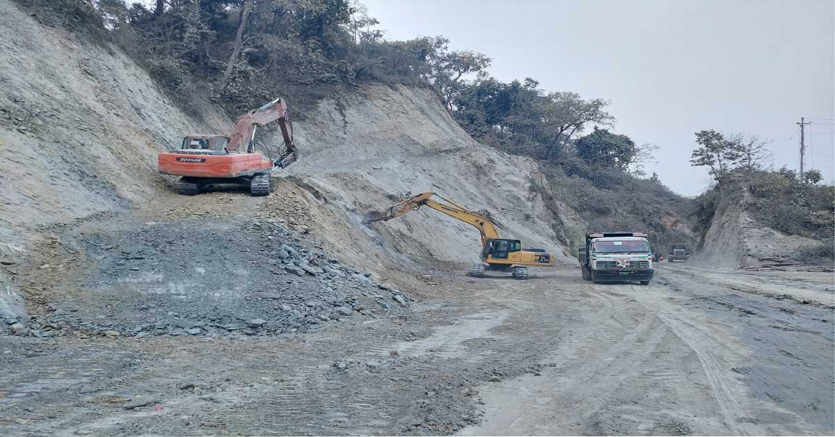 दाउन्ने क्षेत्रमा सडक वैशाख ३१ गतेसम्म सवारी आवागमन बन्द