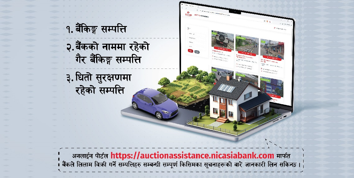 एनआईसी एसिया बैंकको लिलाम बिक्री पोर्टलमा के के जानकारी पाइन्छ?