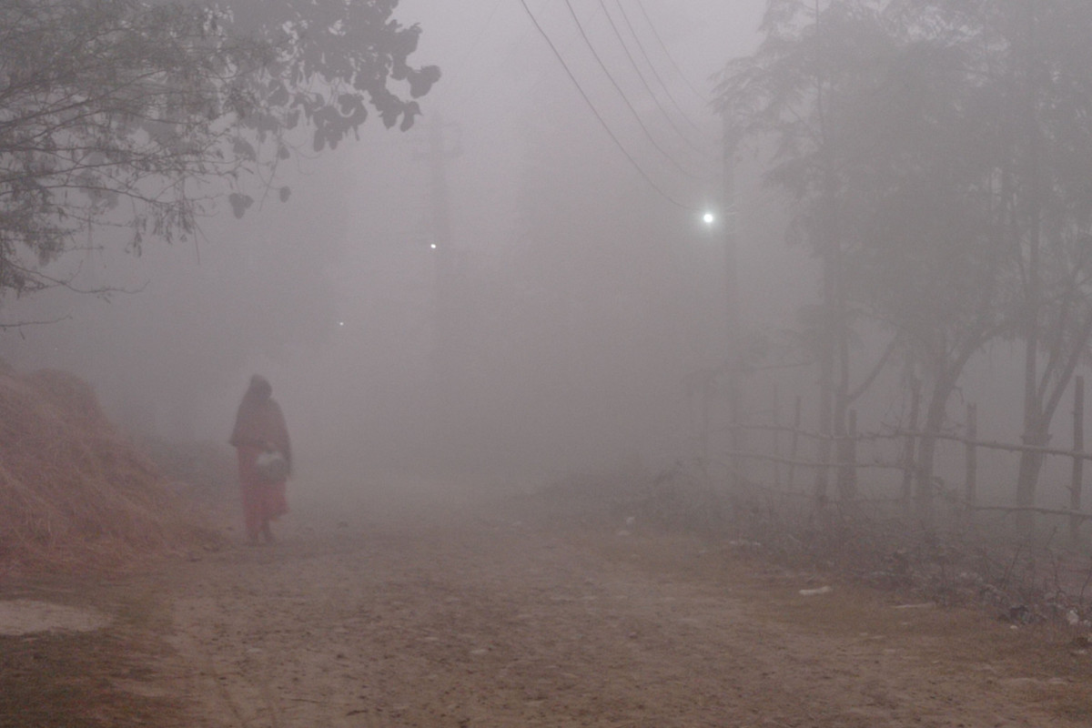 दिउँसैसम्म हुस्सु–कुहिरो लाग्न थालेपछि चिसो ह्वात्तै बढ्यो